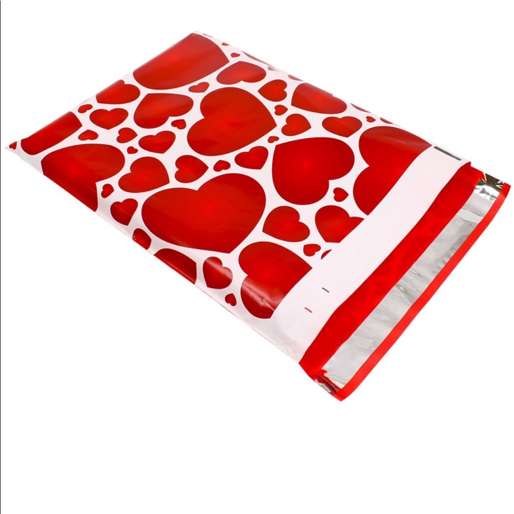 50 10X13 Red Heart Poly Mailers PRICE IS FIRM CLEARANCE - Picture 7 of 7